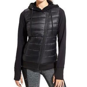 Athleta Black Down To Town Sweatshirt Jacket Size M